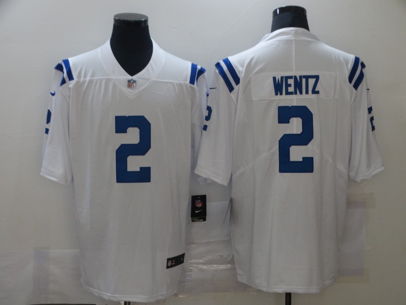 Men's Indianapolis Colts #2 Carson Wentz White NFL Vapor Untouchable Limited Stitched Jersey